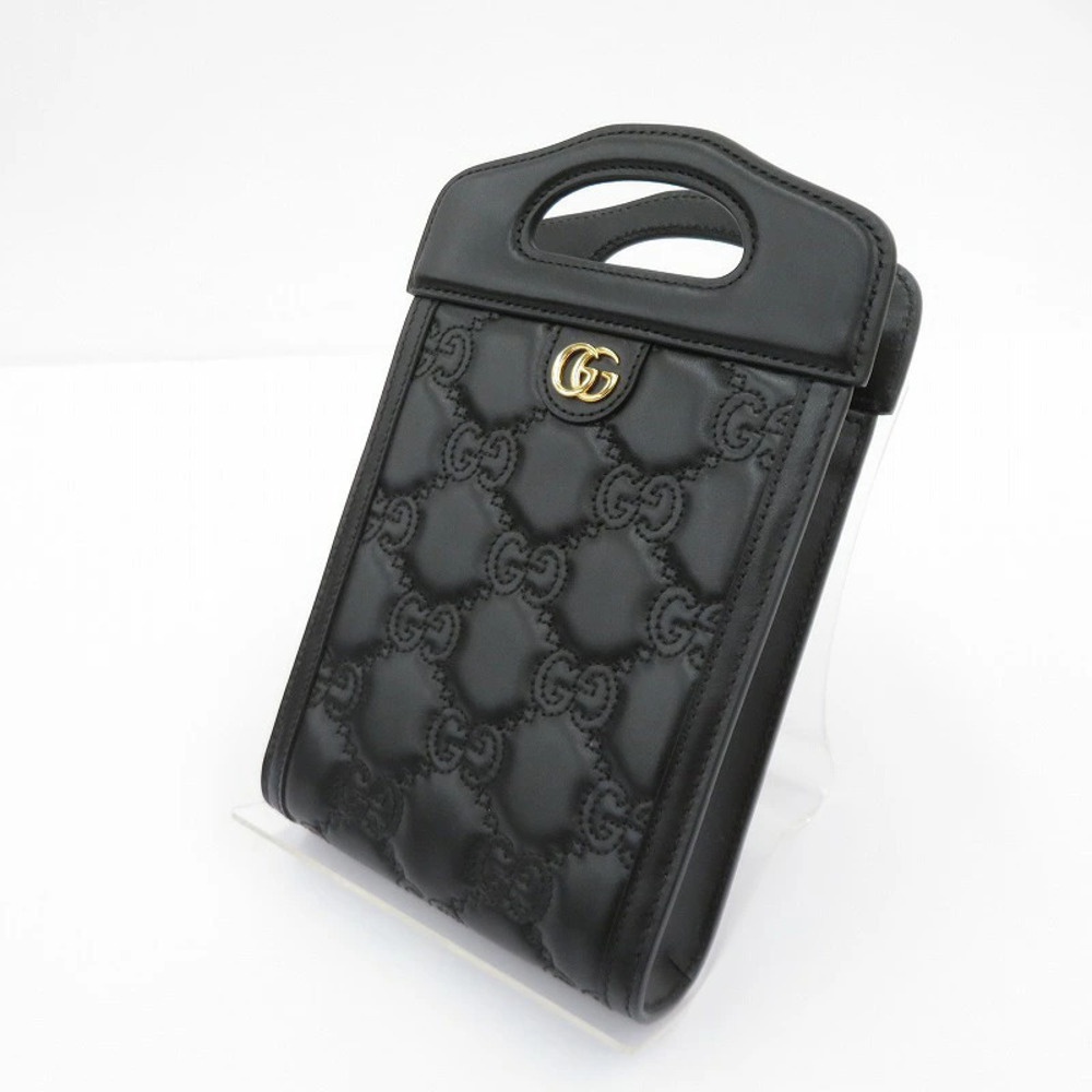 Gucci GG Matelasse Top Handle Bag Shoulder Black